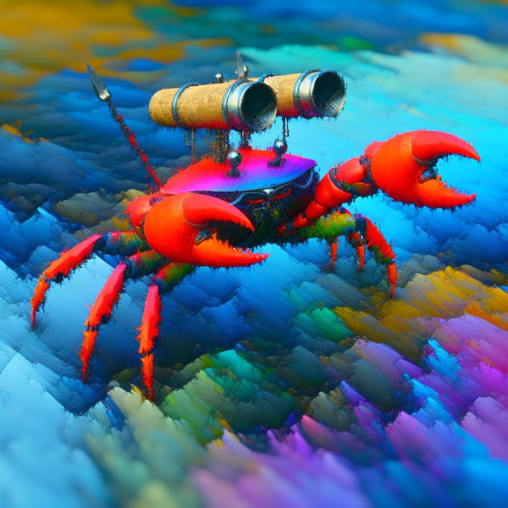 Dynamite Crab: A Fantastical Digital Art Concept
