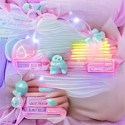 Glowing Kawaii Pastel Neon Dreamscape