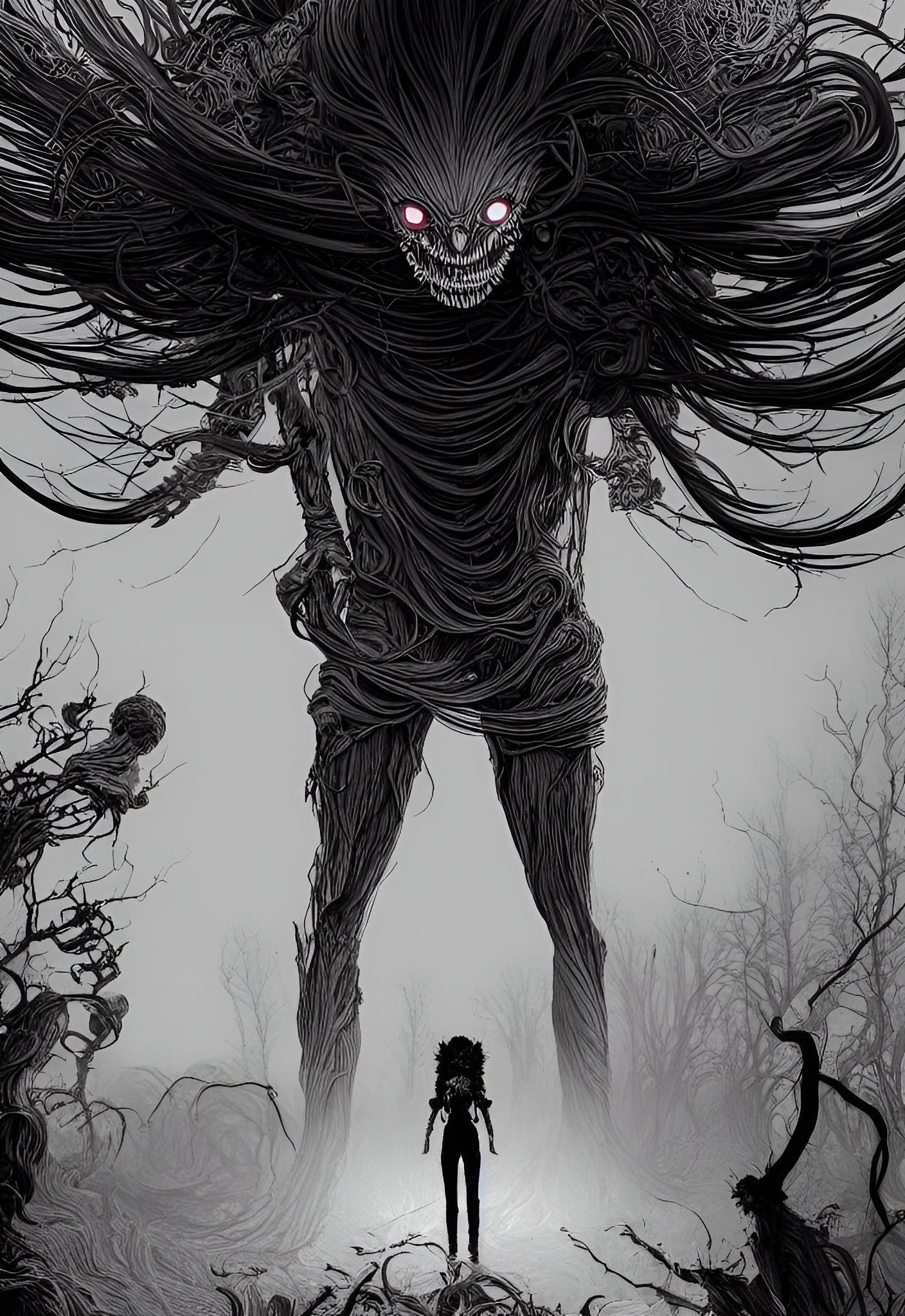 Terrifying Horror Illustration of Pure Fear