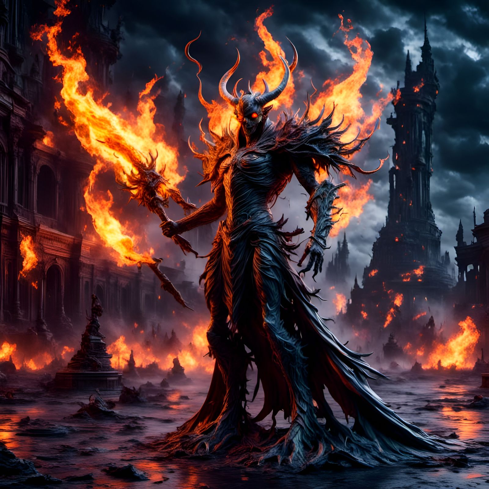 Demon Lich Lord in Hellscape, Cosplay Photography