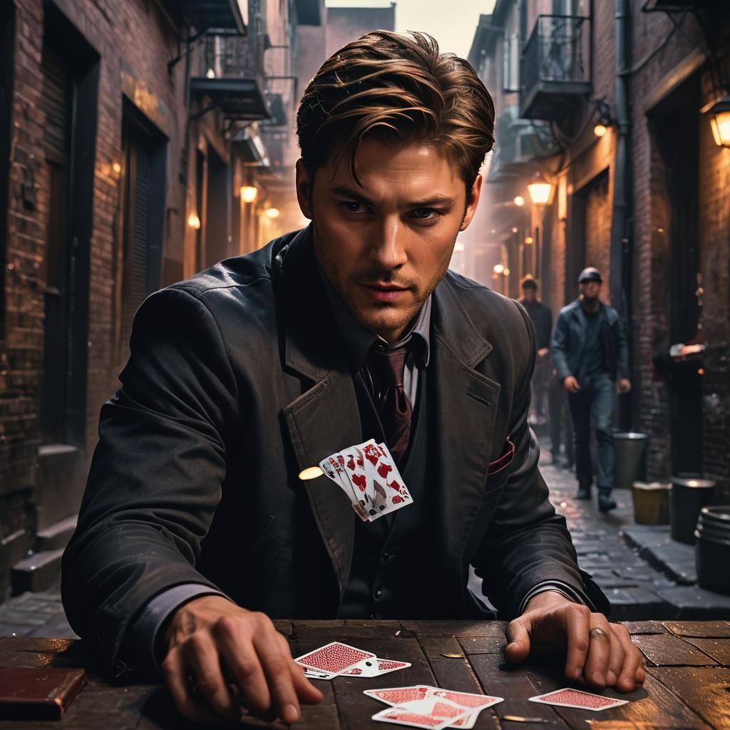 Gambit in Smoky Alleyway, Netherlands Painting Style