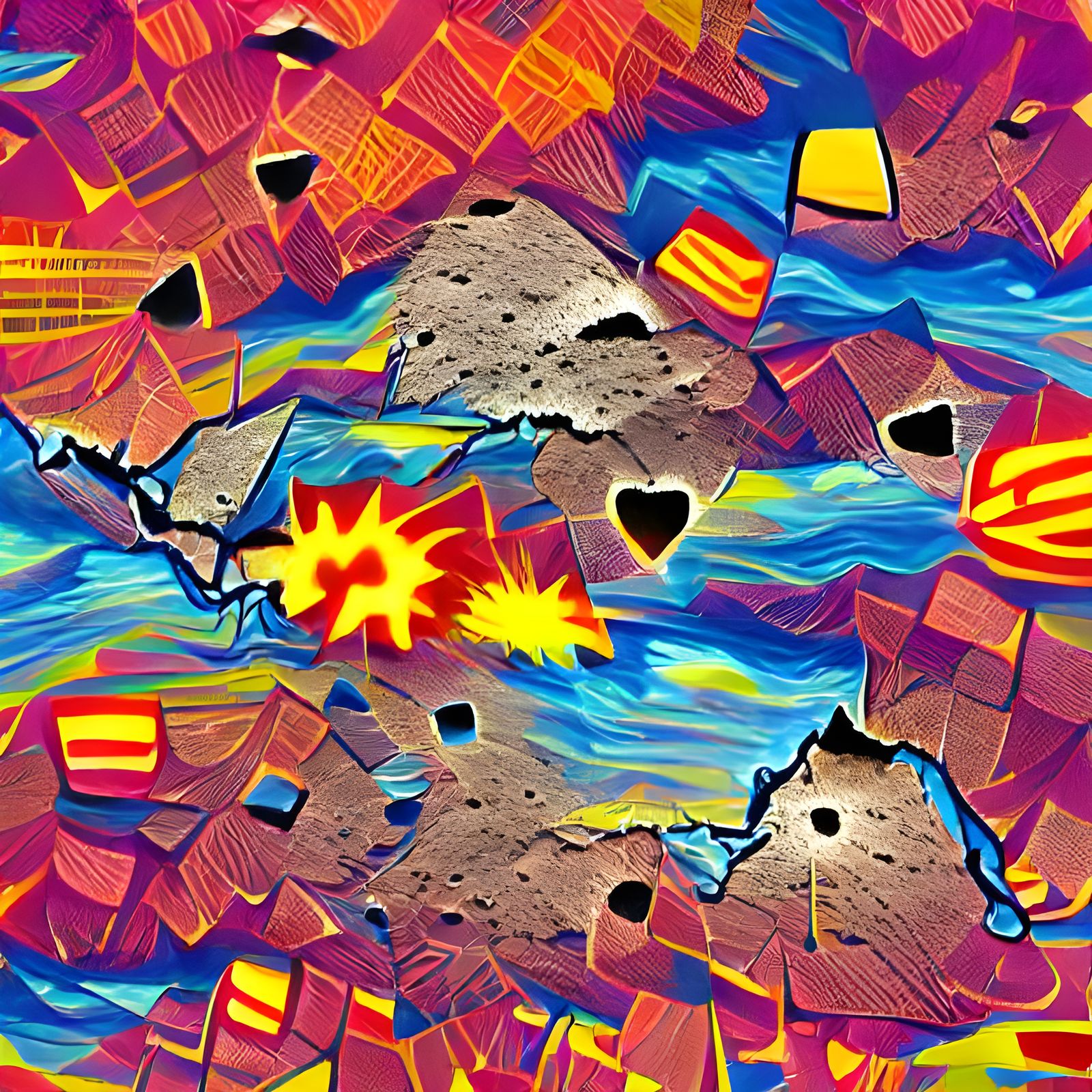Meteorite Impact in Pop Art Style