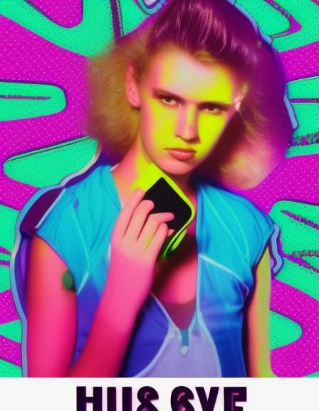 80s synthwave neon retro, teenage girls wearing 80s fashion ...