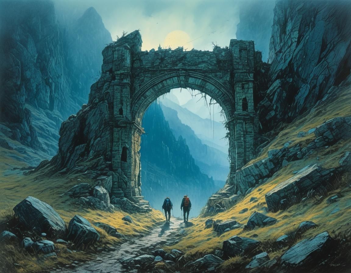 Hikers Discover Eerie Ruins in Misty Landscape