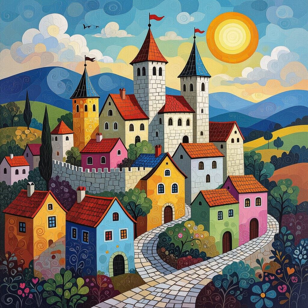Hum, Croatia: A Medieval Fairytale in Naive Art Style