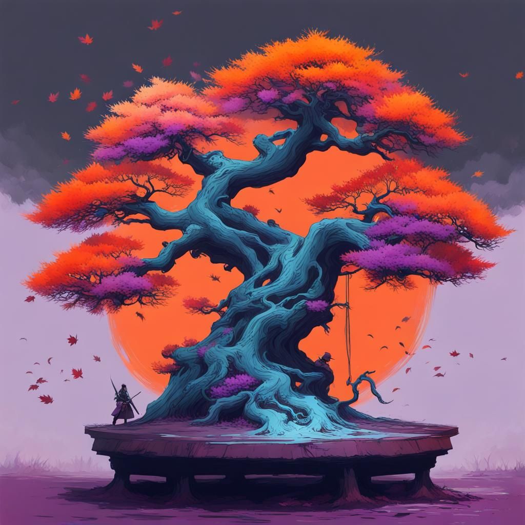 Samurai Battle Around Undead Bonsai Tree