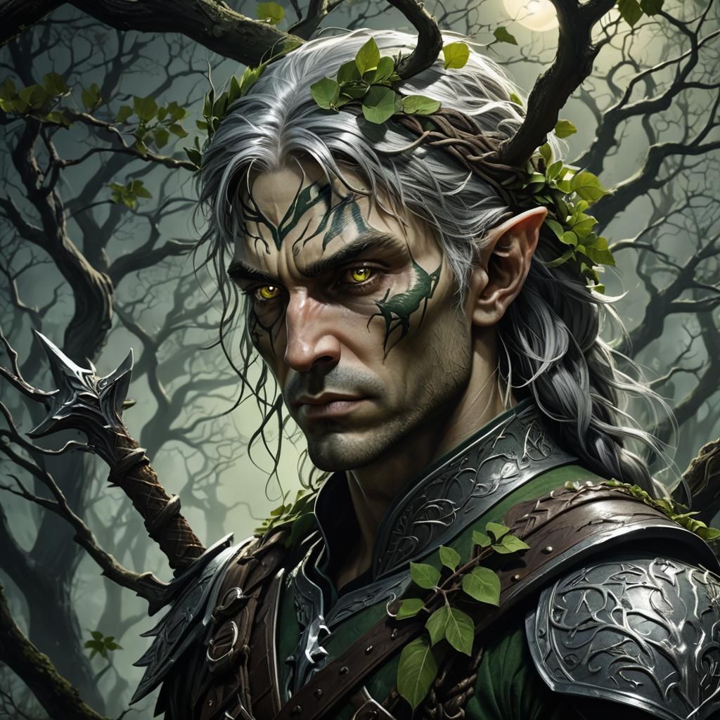 Wood Elf Soldier in Dark Fantasy Style