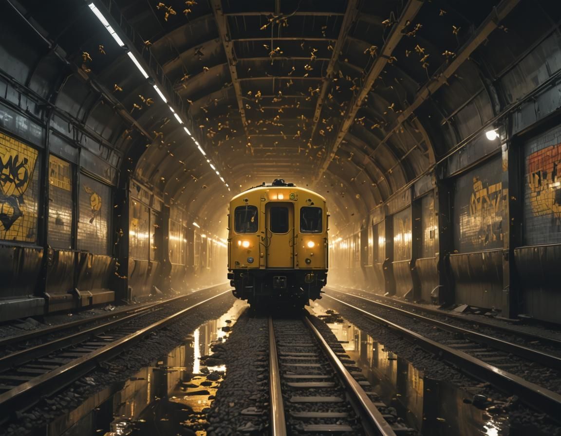 Ninja and Bees on a Train, Comic Book Art