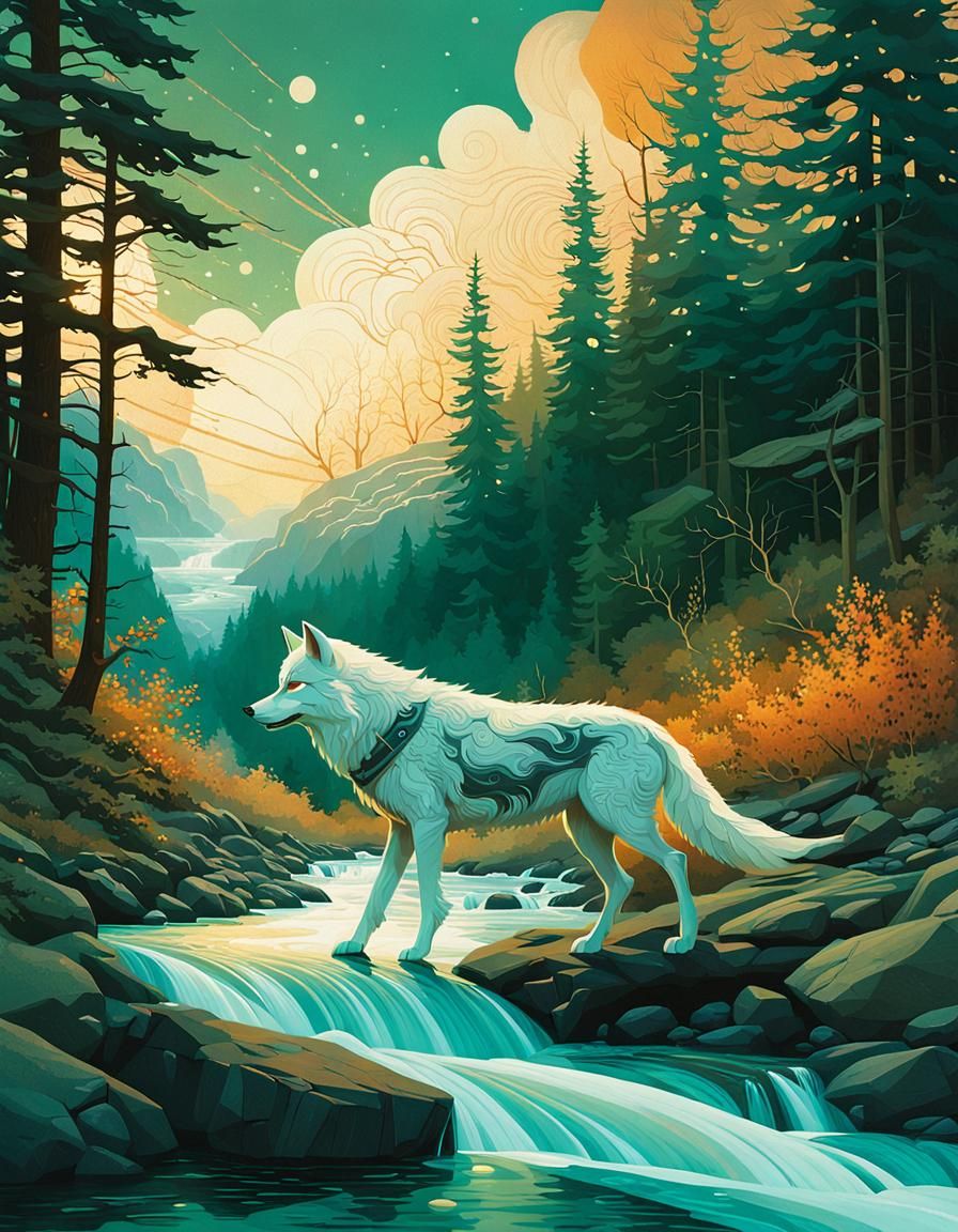 Ethereal White Spirit Wolf in British Columbia