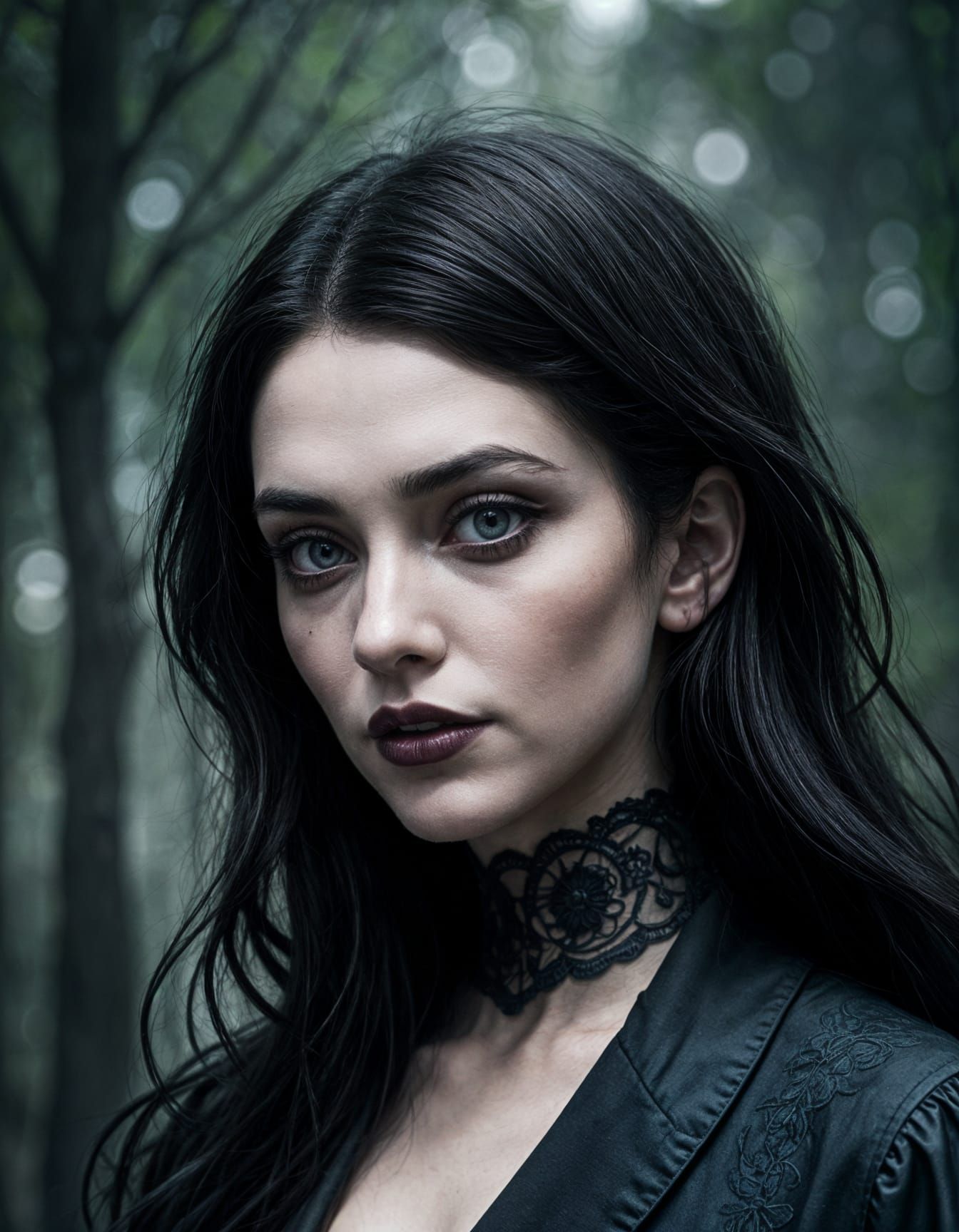 Gothic Goddess in Mysterious Twilight