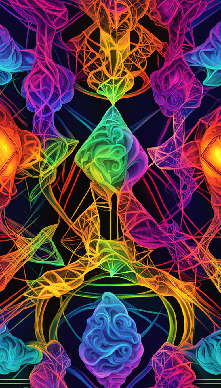 Psychedelic 3D Rainbow Landscape