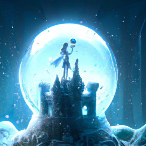 Ice Castle in Snow Globe, Fantasy Concept Art
