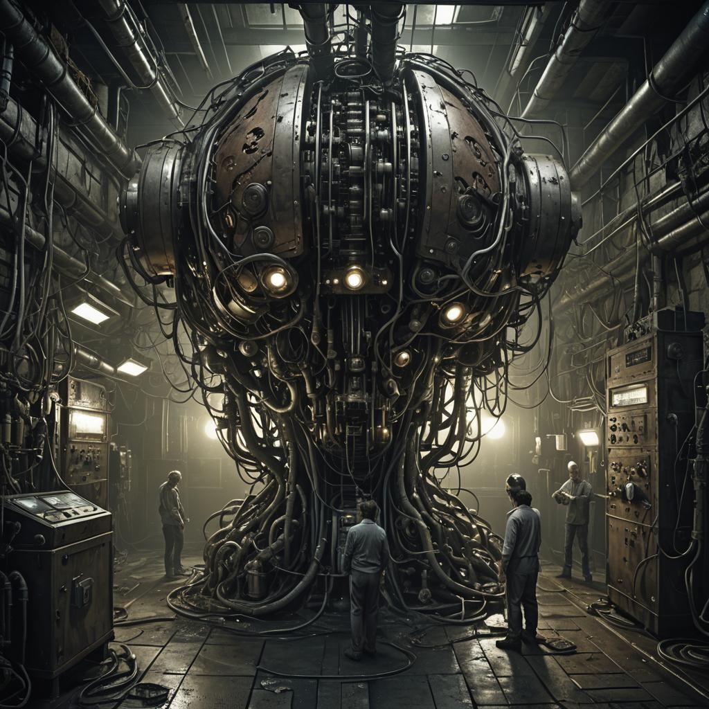 Biomechanical Horror in Gritty Industrial Style