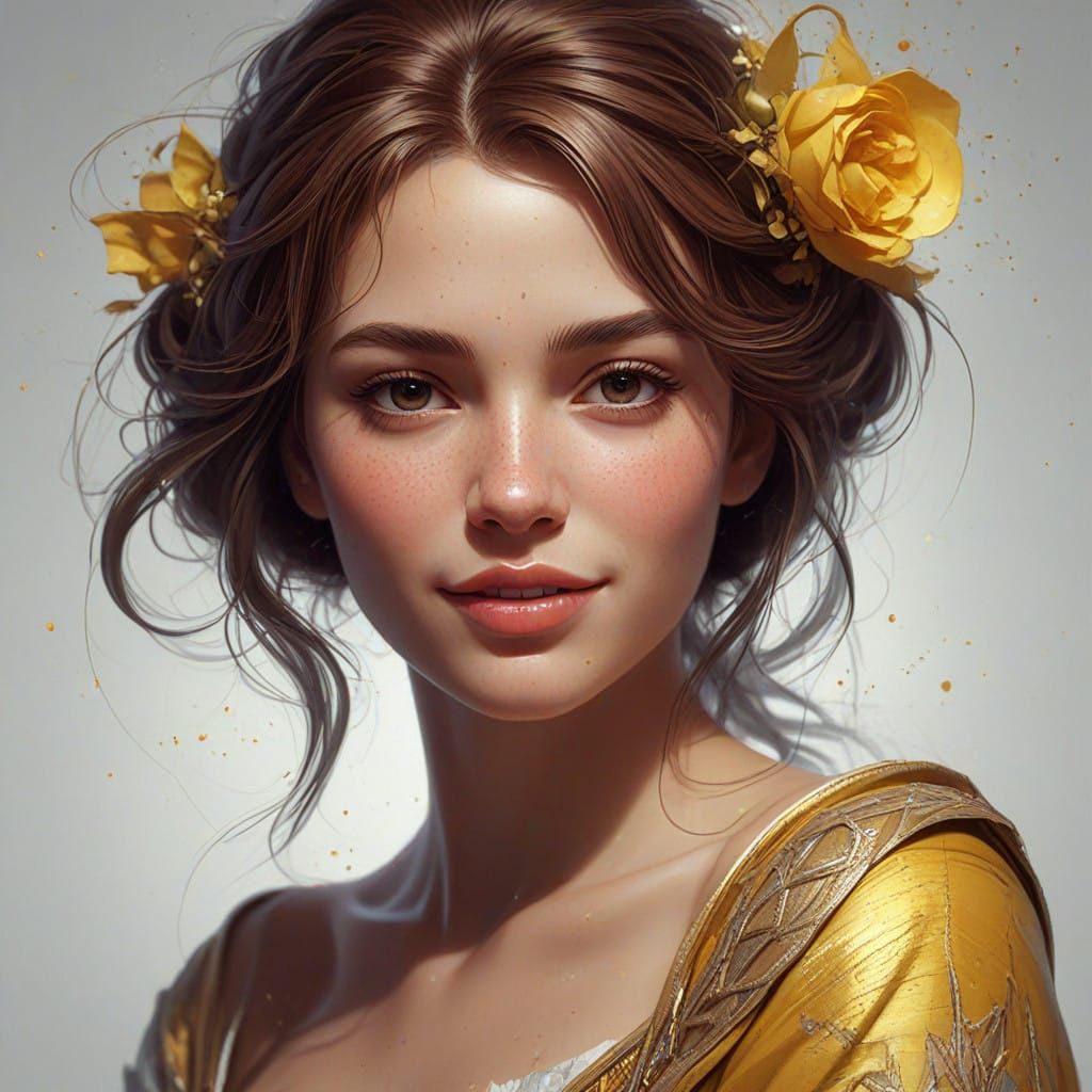 A Beautiful Princess Belle Portrait in Vibrant Color