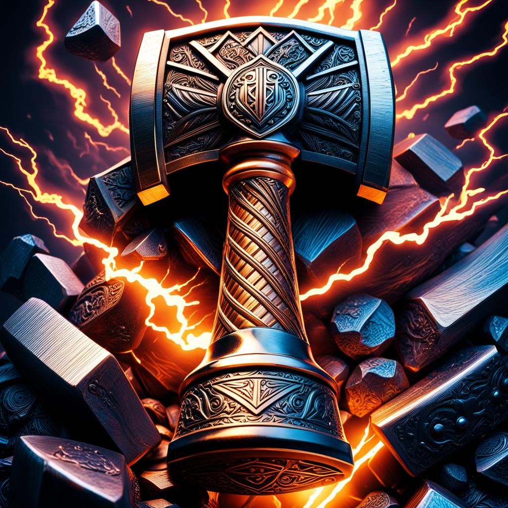 Mjölnir, the legendary hammer of Thor in Norse mythology