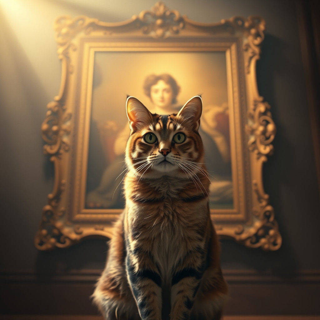 Regal Cat in Golden Cinematic Light