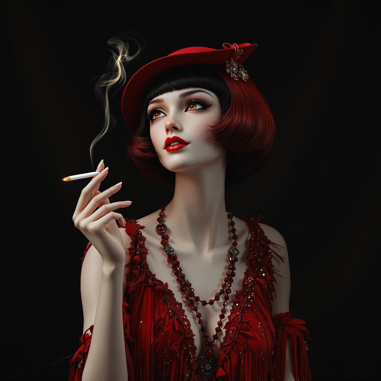 Elegant Digital Portrait in Painterly Style