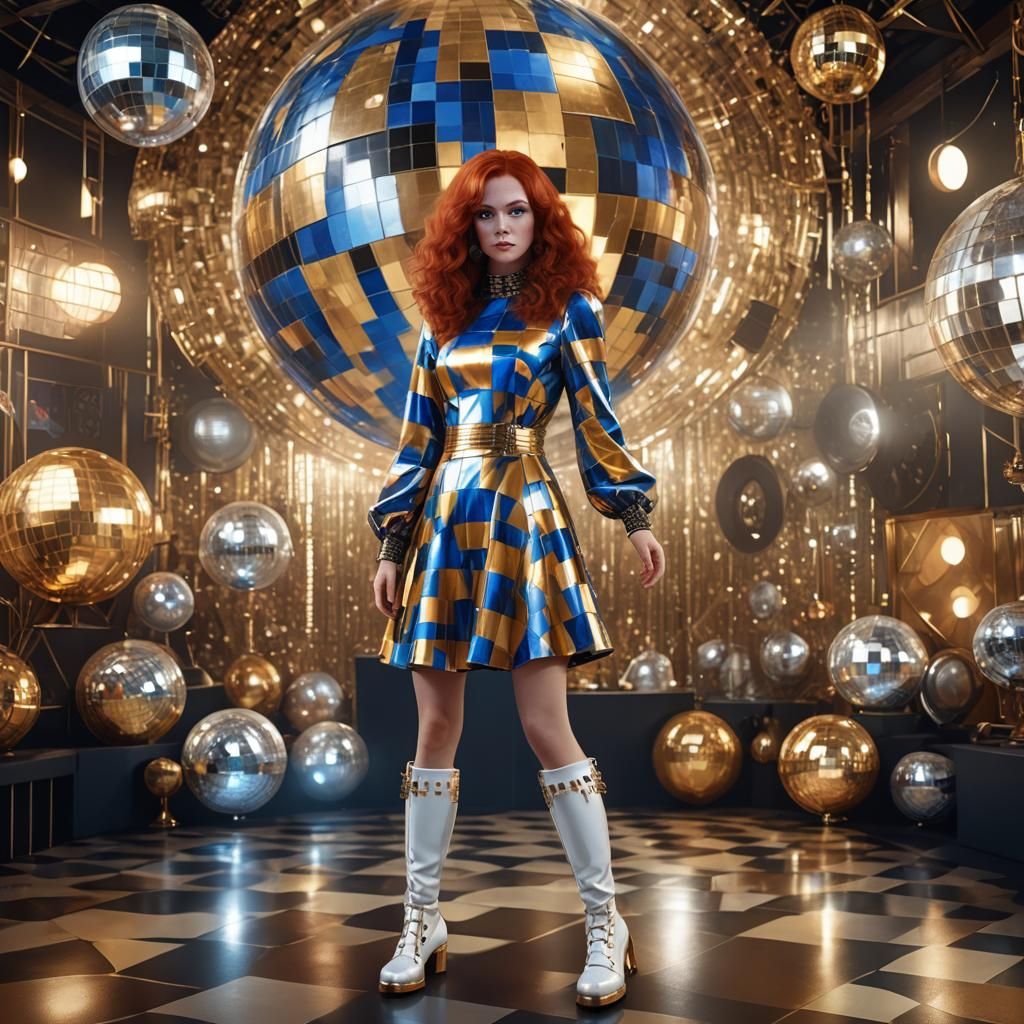 1970s Woman in Disco Club, Detailed Matte Painting