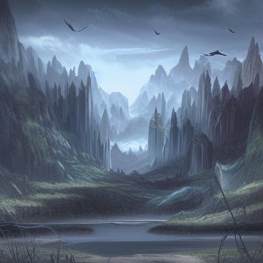 Detailed Matte Painting of Fantasy Landscape