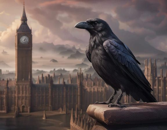 Raven guarding London Tower