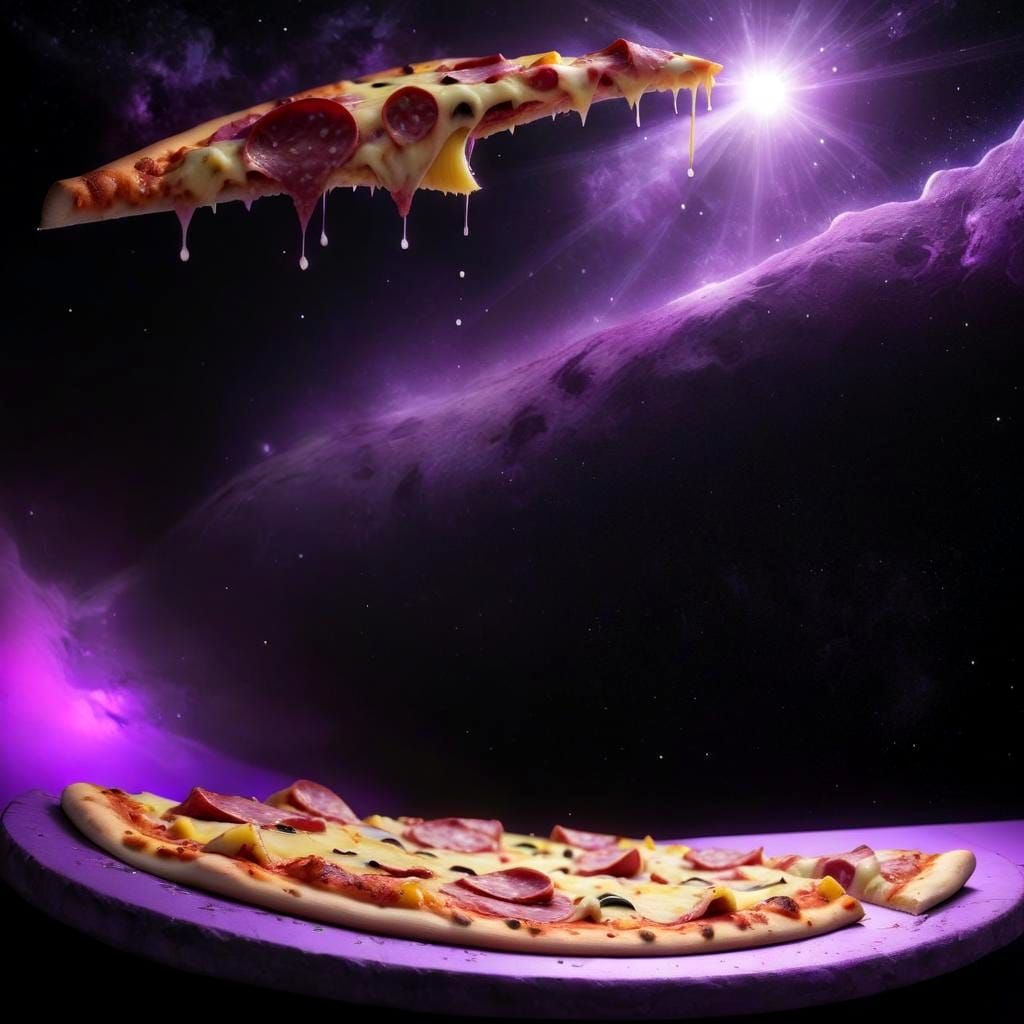 Juicy Cosmic Pizza with Pineapple and Salami