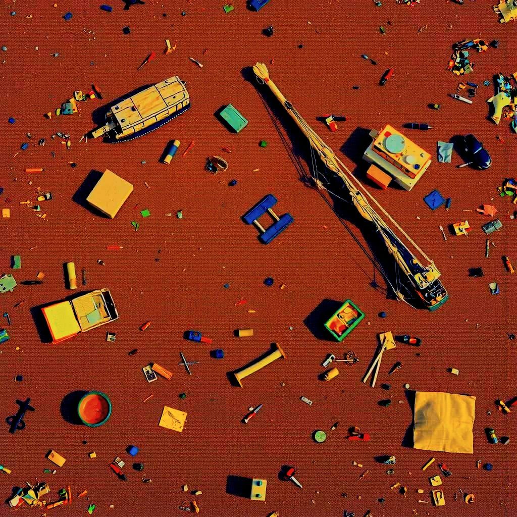 Hyperrealistic Shipwreck Survivors on a Deserted Beach