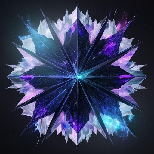 Exploding Crystal Butterfly: 3D Anime Digital Art