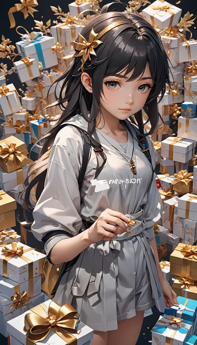 Anime Style Gift Card: 3D Rendered Art