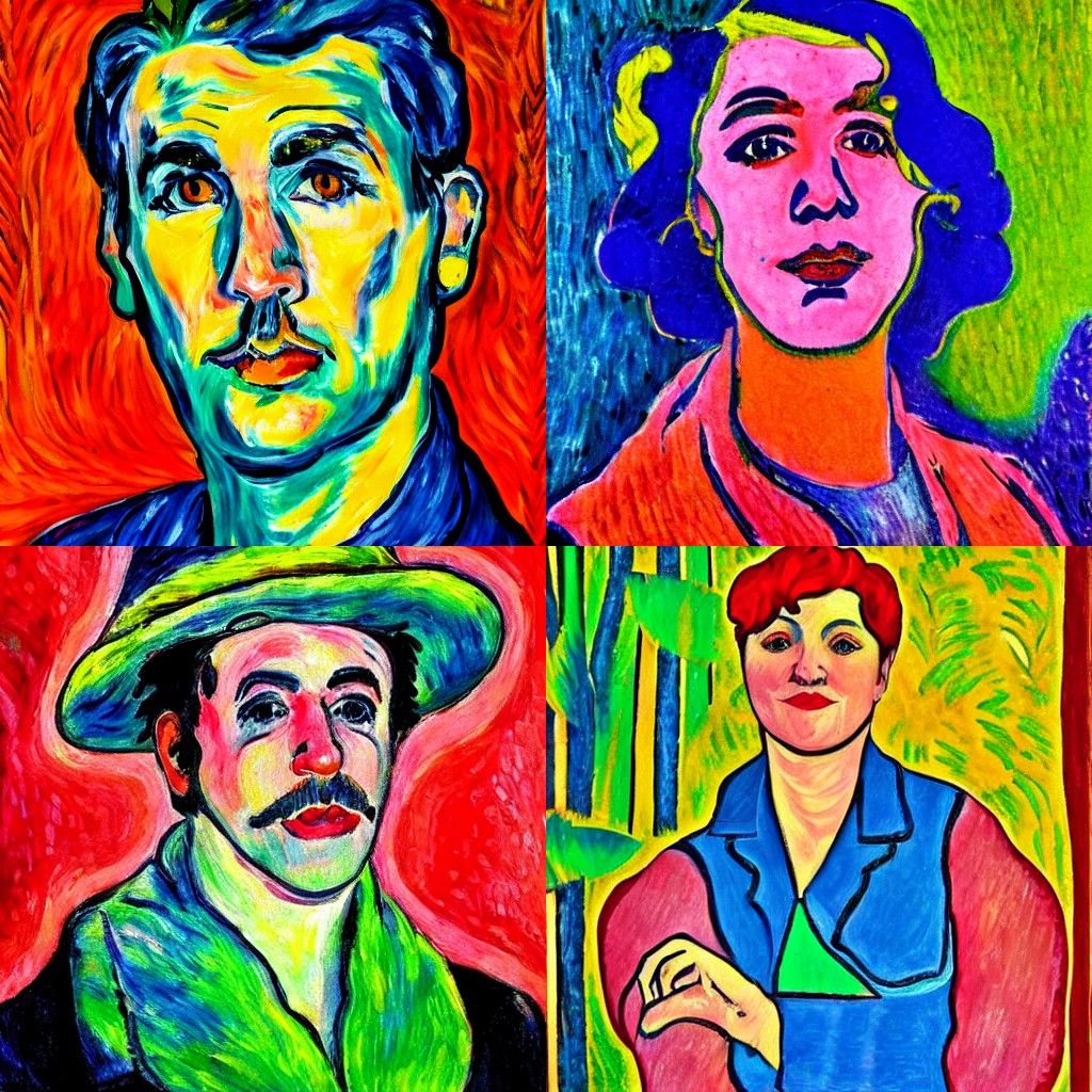 Vibrant Portrait in Neo-Fauvism Style