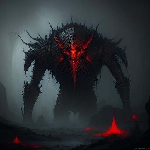 Haunted Deity in Biomechanical Hellscape