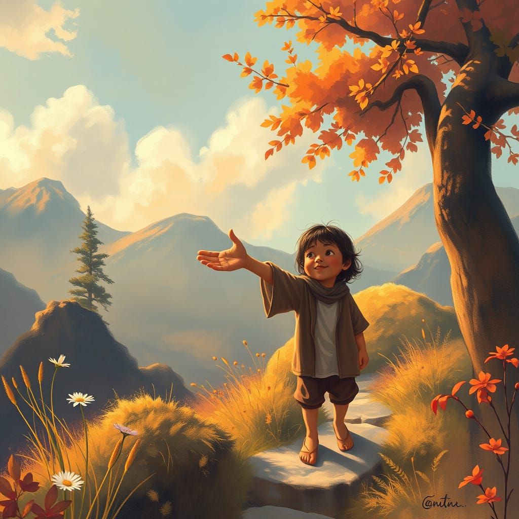 A Gentle Soul Extends Helping Hand in Whimsical Impressionis...