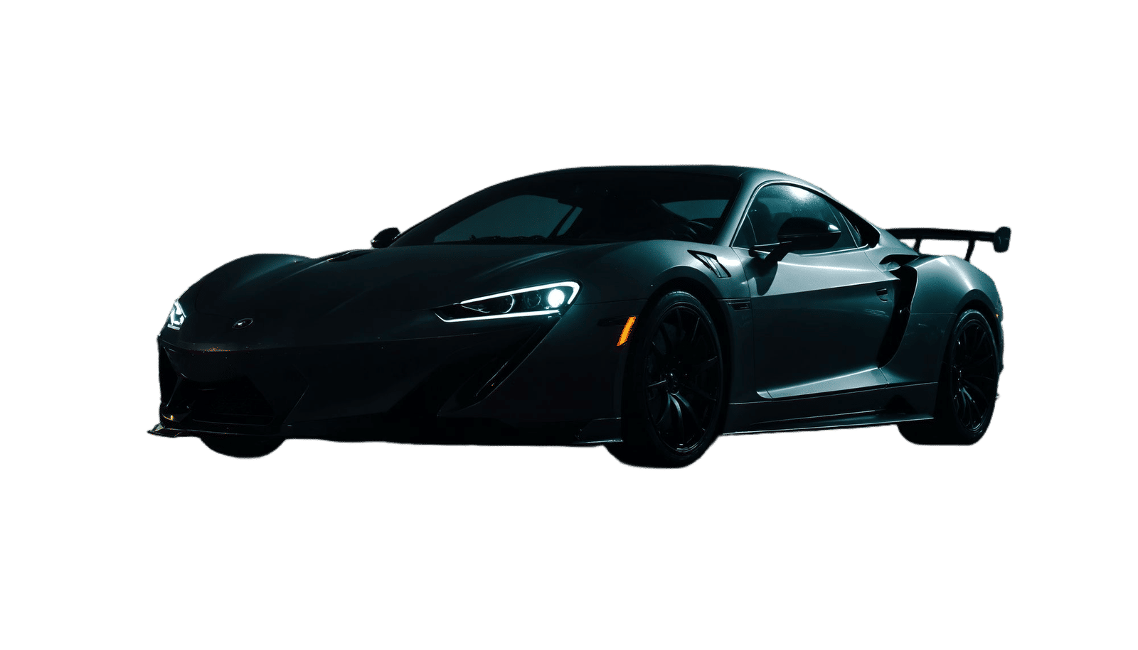 Nighttime Supercar on Wet Asphalt: Cinematic Photography