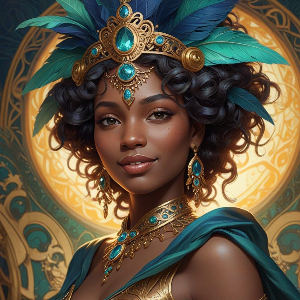 Ethereal Fantasy Portrait of a Black Woman