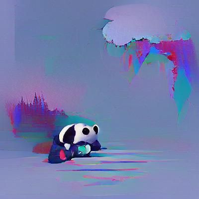 Image of a Lonely, Sad Panda