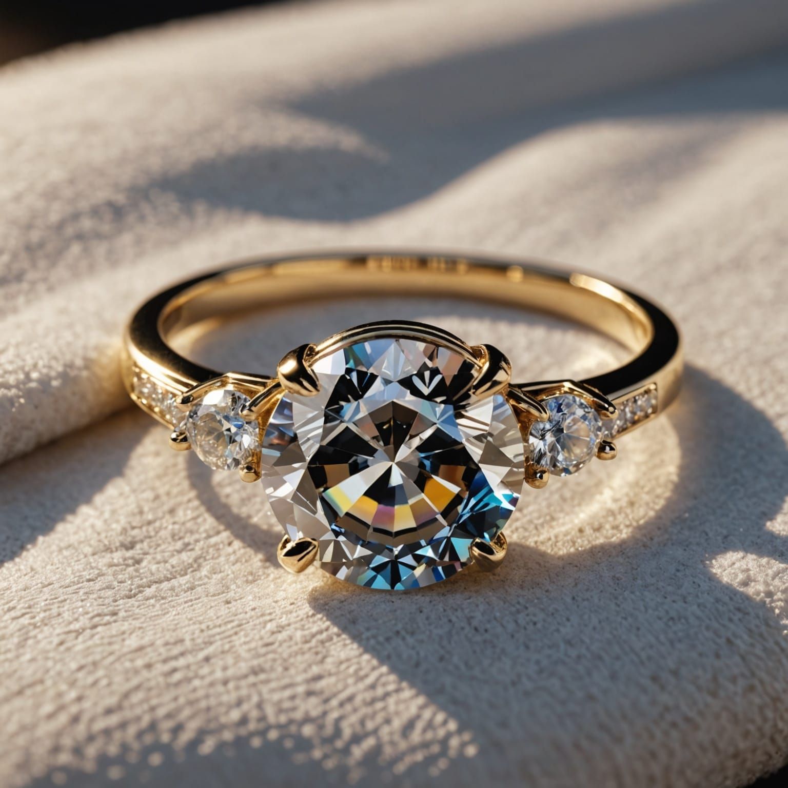 Vibrant Rainbow Diamond Ring in Hyperrealistic 4K Detail