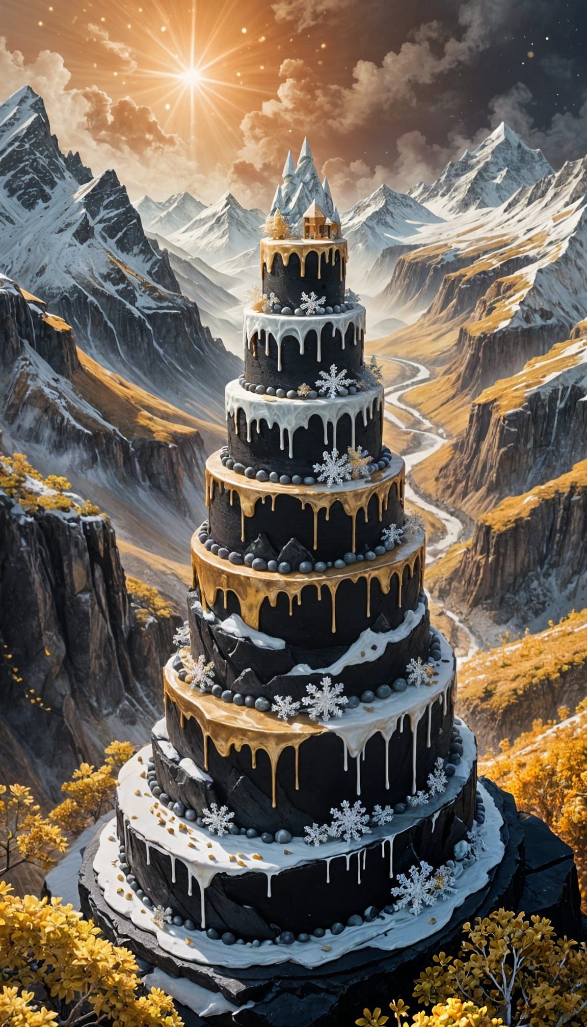 Mountain Range Shaped Like a Wedding Cake