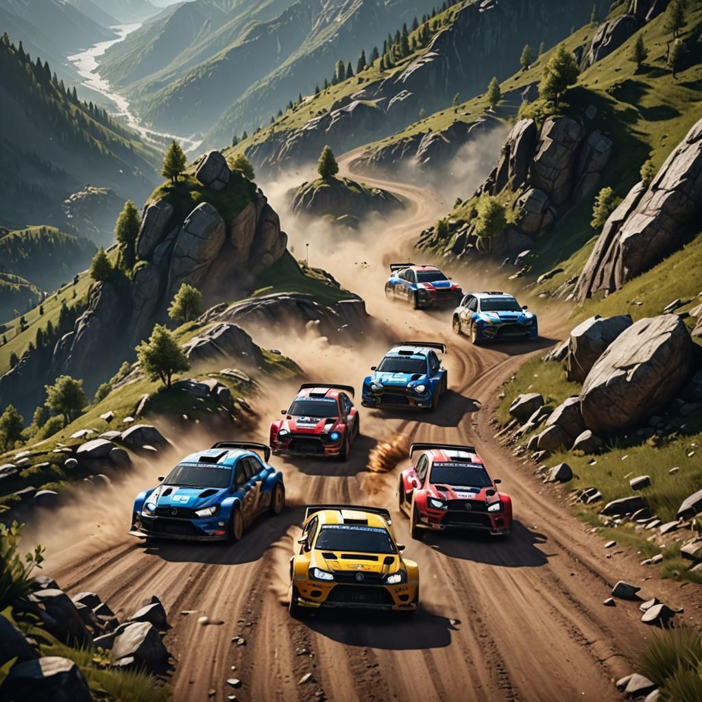 Rally Cars Racing: 3D Cinematic Game Scene