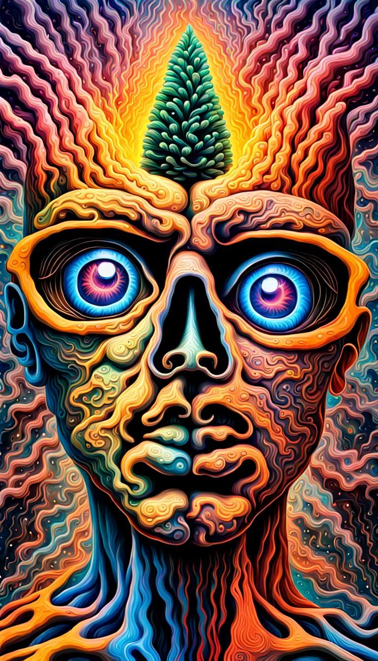 The pineal gland glowing on a adventerous mind intricate details, HDR, beautifully shot, hyperrealistic, sharp focus, 64...