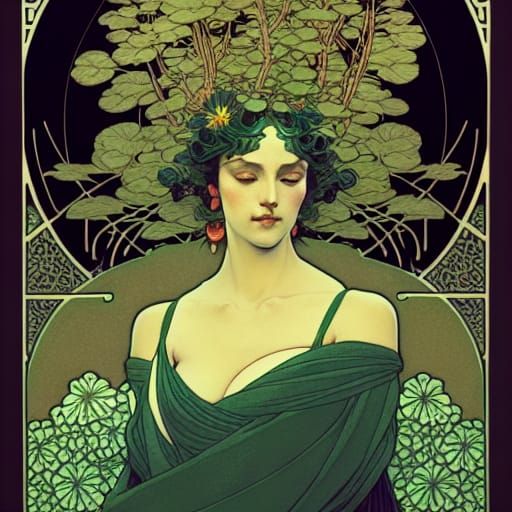 Antheia, Goddess of Gardens, by Hokusai and Gurney