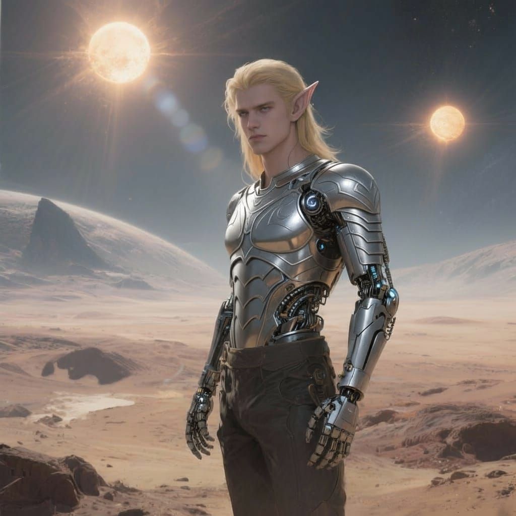 Cyborg Elf on Alien Planet - Sci-Fi Concept Art