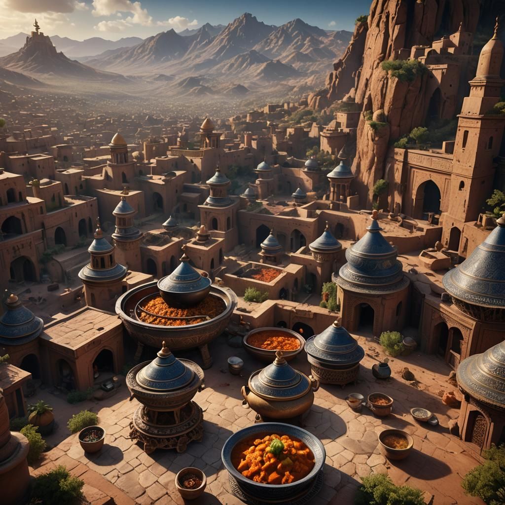 Giant Tajine: Detailed Fantasy Concept Art