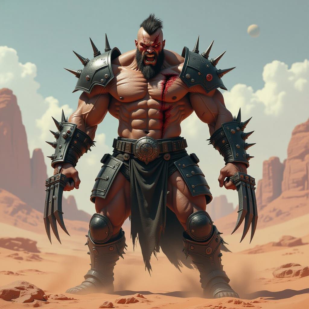 Furious Alien Monster in Biomechanic Armor