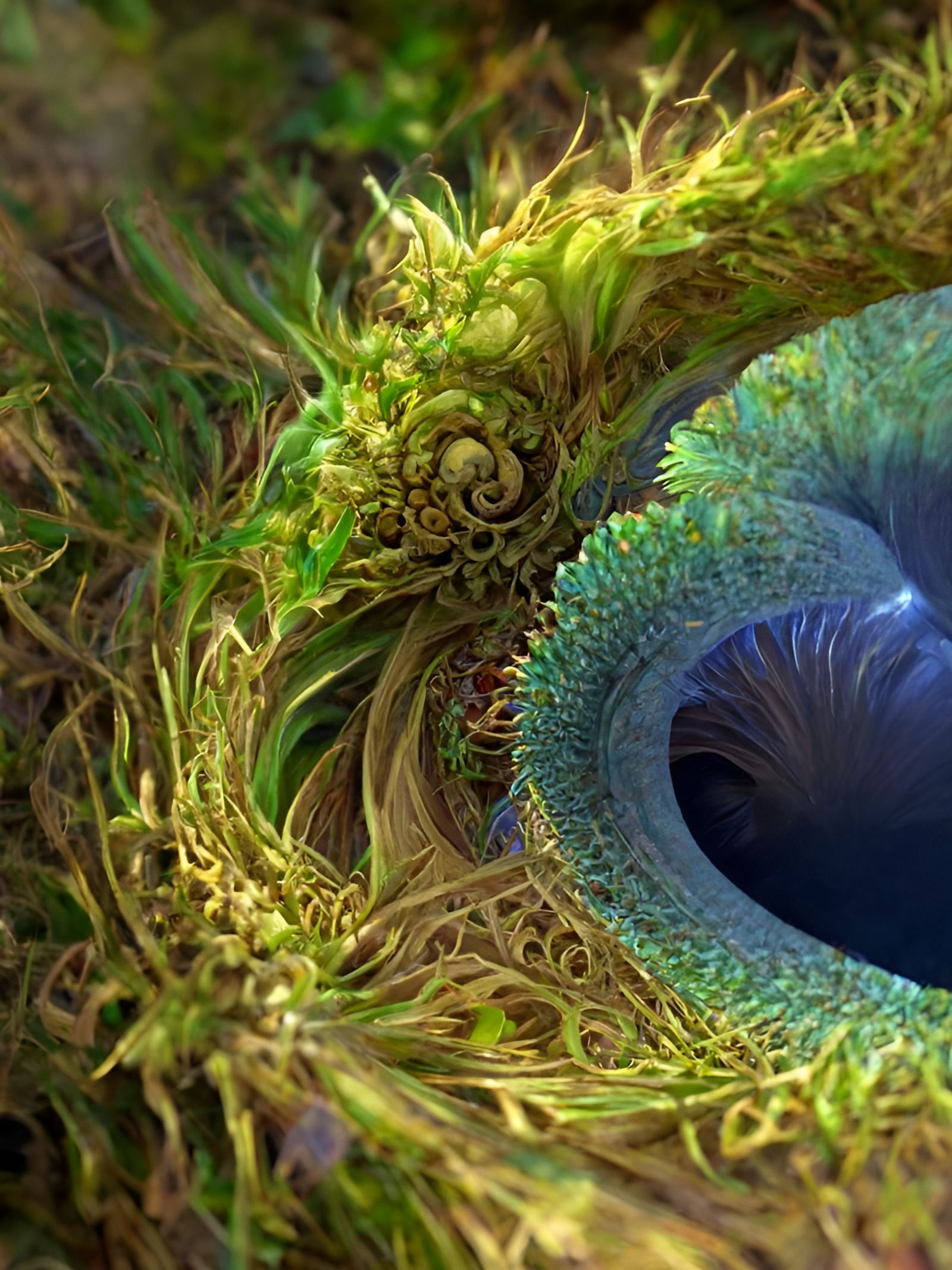 Iridescent Feather Fractals in Hyperrealistic Style
