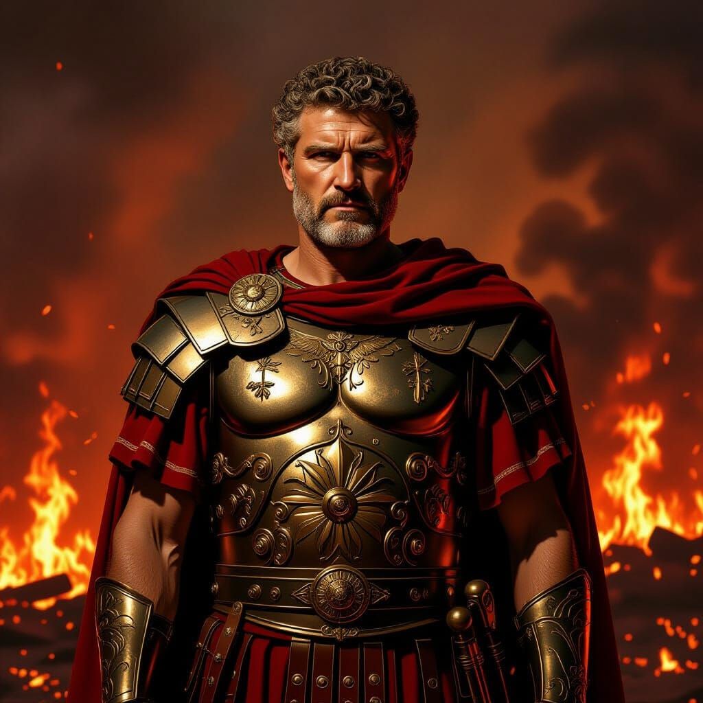 Emperor Nero Against Burning Rome