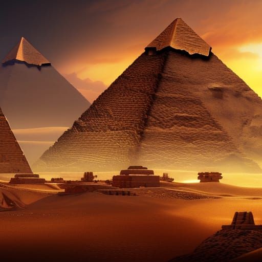 Advanced Ancient Egypt Civilization with Pyramids