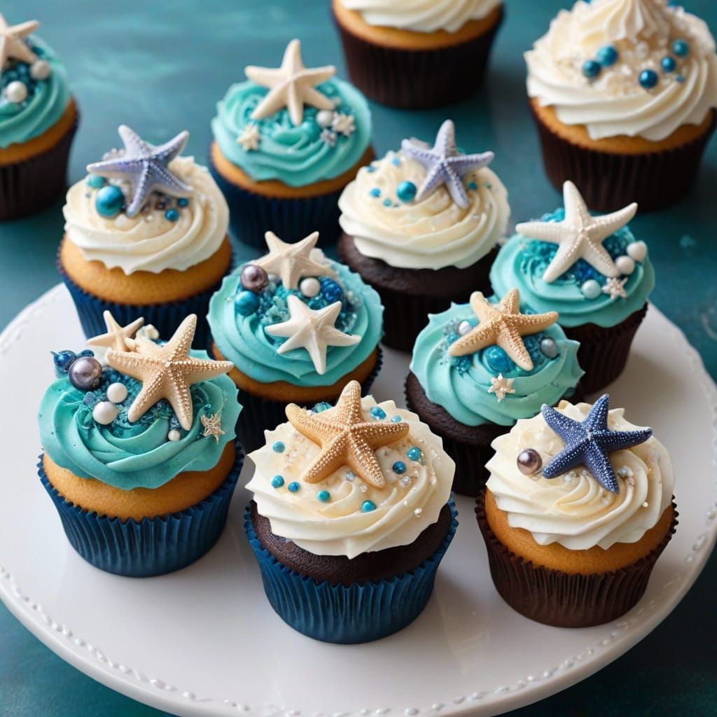 Vibrant Ocean-Inspired Cupcakes