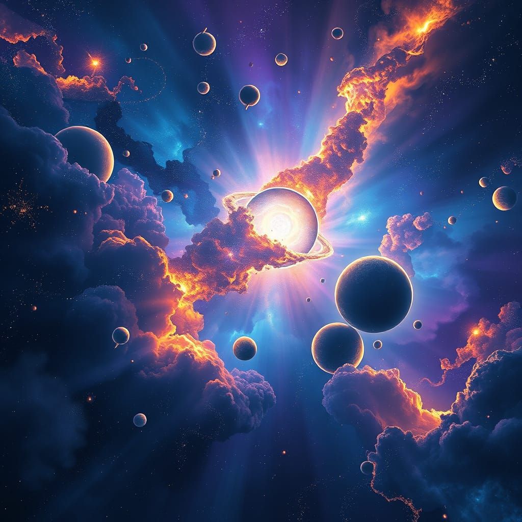 Mystical Celestial Scene in Matte Painting Style