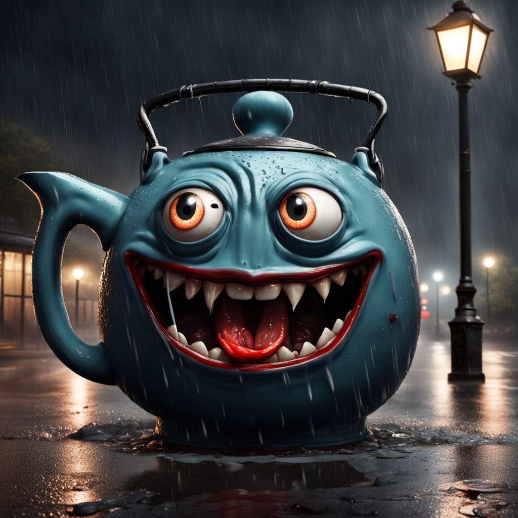 Terrified Teapot Sees Vampire Bus Driver