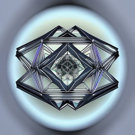 Geometric 3D Art Floating in Space