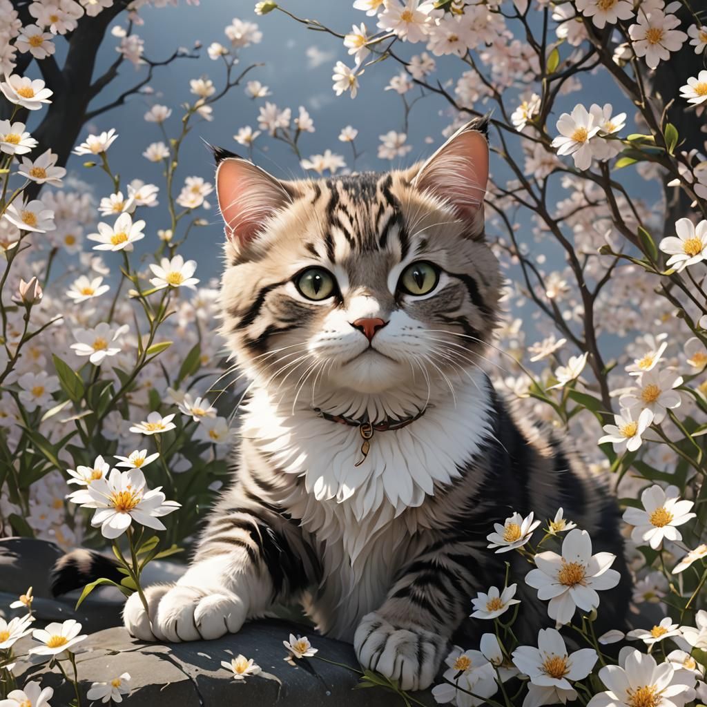 Beautiful Anime Cat in 3D Art Style